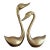 Vintage Pair of Large Brass Swans Birds Mid Century Hollywood Regency Decor For Sale