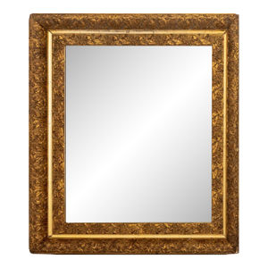 Morning Glory Motif Giltwood Beveled Glass Mirror