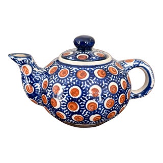 Vintage Boleslawiec Pottery Teapot For Sale