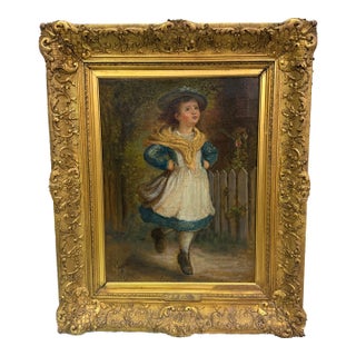 Antique 1892 Edna R. White Oil on Board Painting For Sale