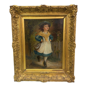 Antique 1892 Edna R. White Oil on Board Painting