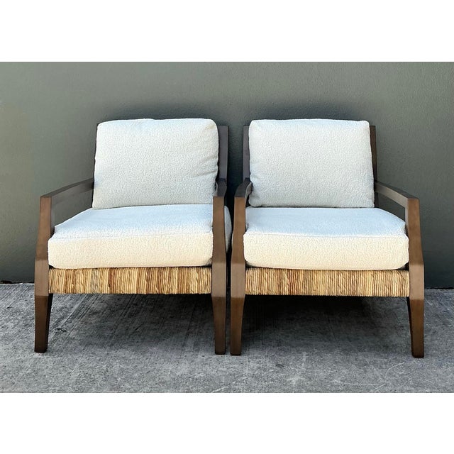 Vintage Ej Victor “Fishers Island” Rush Lounge Chairs - A Pair For Sale - Image 9 of 12