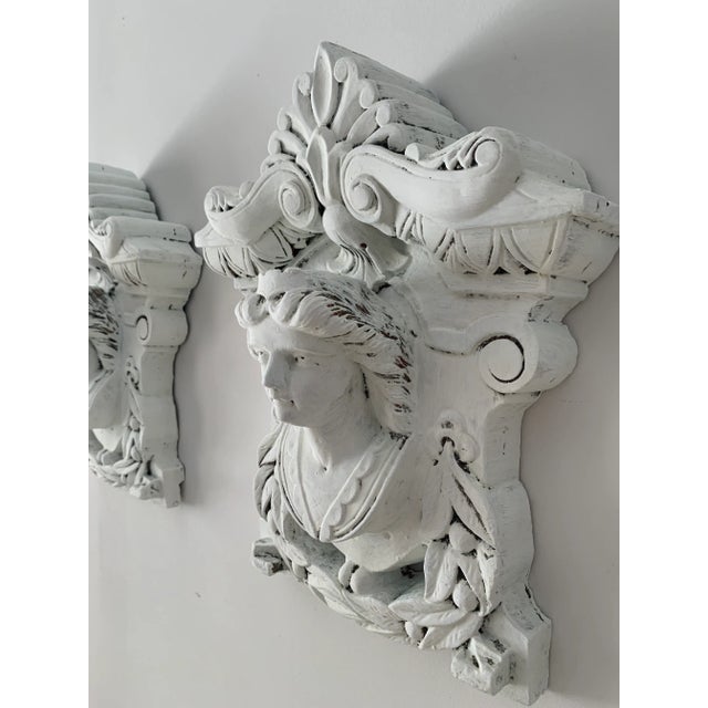 Mid 20th Century Pair of Vintage Plaster Relief Female Busts by Irving B Last For Sale - Image 5 of 13