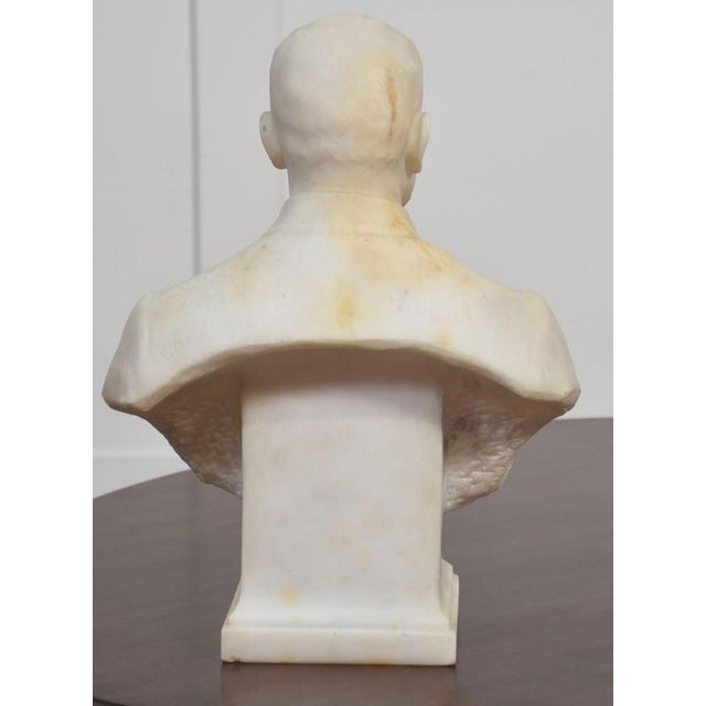 Gentleman Portrait Bust in Marble For Sale - Image 9 of 10