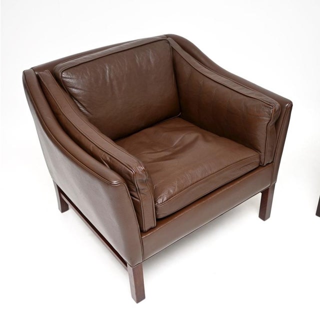 Vintage Danish Leather Armchairs and Ottoman by Georg Thams for Grant Mobelfabrik, 1960s, Set of 3 For Sale - Image 9 of 12