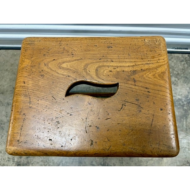 Vintage Wooden Stool For Sale In Los Angeles - Image 6 of 8