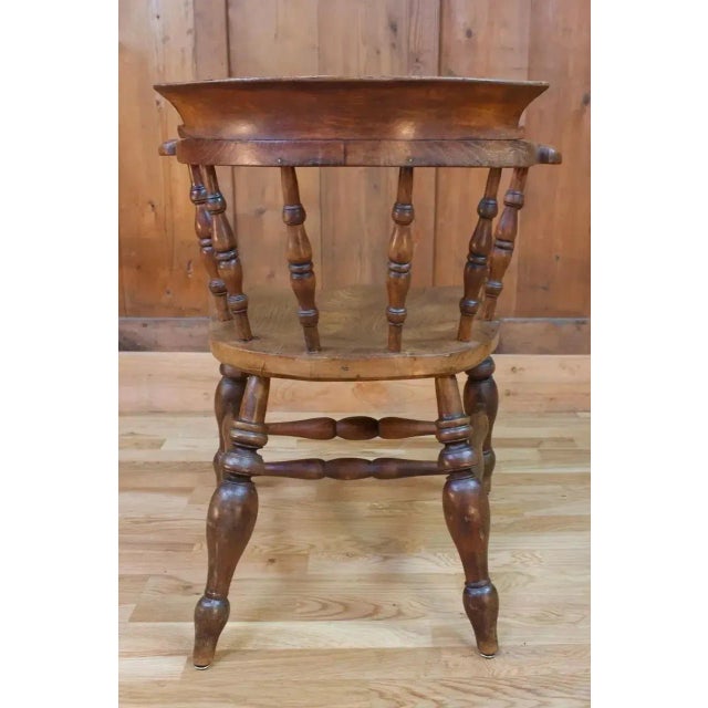 Wood 19th Century Victorian Captain's Chair For Sale - Image 7 of 8