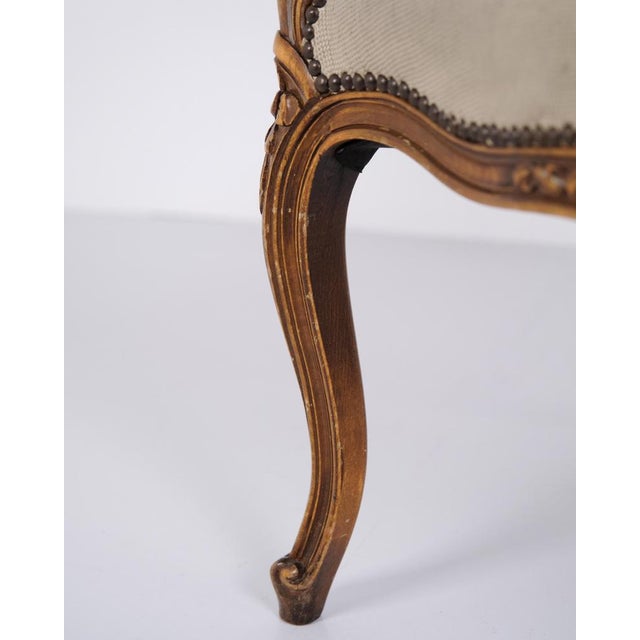 1930s Neo-Rococo Armchair with Curved Legs and Floral Fabric, 1930s For Sale - Image 5 of 11
