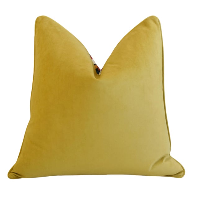 Mid-Century Modern Designers Geometric Teal/Red/White/Gold Feather/Down Pillows 22" Square - Pair For Sale - Image 3 of 7