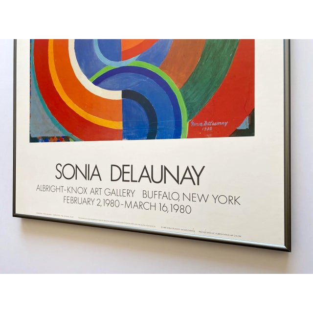 Sonia Delaunay Vintage 1980 Pace Editions Lithograph Print Framed Large Modernist Exhibition Poster " Composition " 1938 For Sale - Image 12 of 13