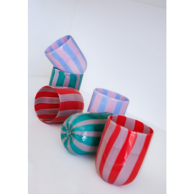 Purple Murano Glasses by Mariana Iskra for Ribes Studio, Set of 6 For Sale - Image 8 of 15