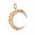 Stylish opal & diamond crescent moon pendant crafted in 14 karat yellow gold. Diamonds total an estimated 0.15 carats...