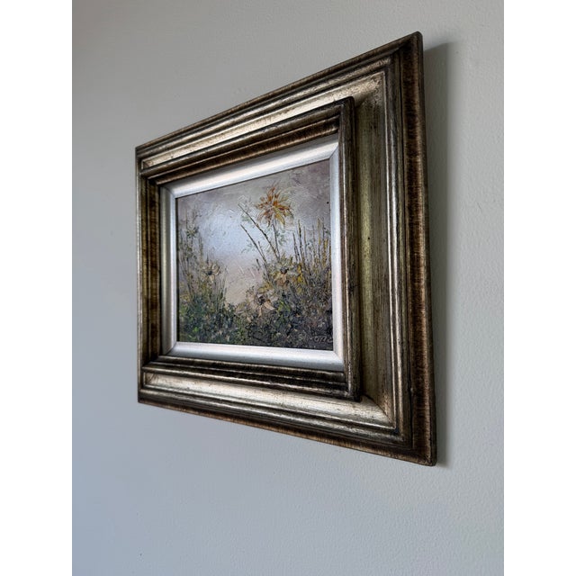 1980's Vintage Floral Still Life Oil Painting on Masonite Board - Framed For Sale - Image 4 of 11