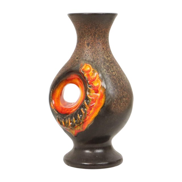 1960s Orange Fat Lava Vase from Walter Gerhards, West Germany, 1950s For Sale - Image 5 of 18