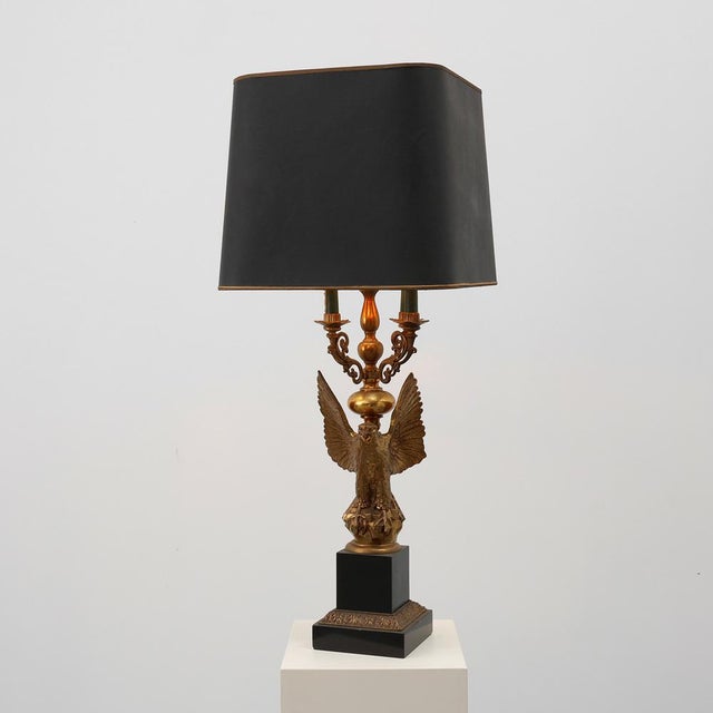 Hollywood Regency Lamp with Eagle by Deknudt, Belgium Ca. 1980 For Sale - Image 14 of 14