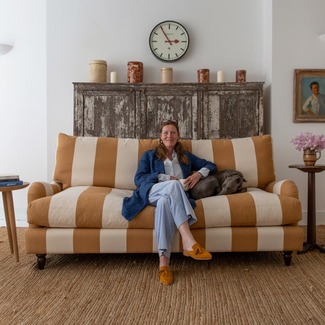 Sophie Conran Felix 3 Seater Sofa in Caramel Wide Stripes For Sale - Image 4 of 8