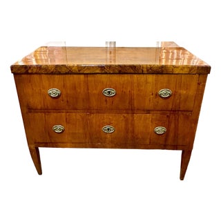 19th C. German Biedermeier Walnut Commode For Sale