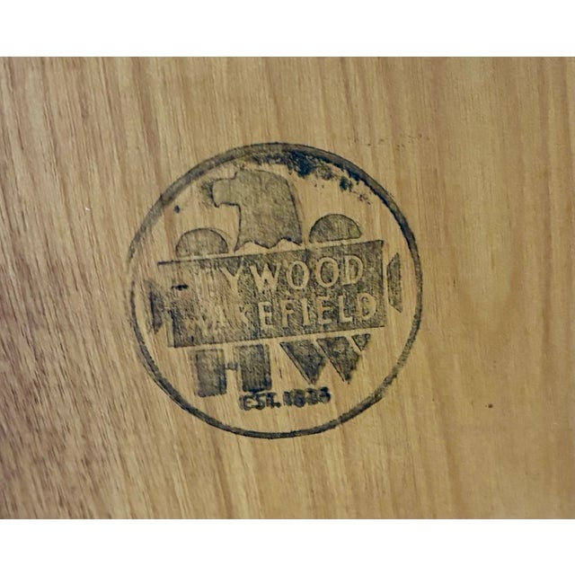 Brown Vintage Heywood Wakefield Bamboo Style Side Table Magazine Rack For Sale - Image 8 of 9