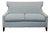 Thomasville Modern Grey Upholstered Loveseat With Nailhead Trim For Sale