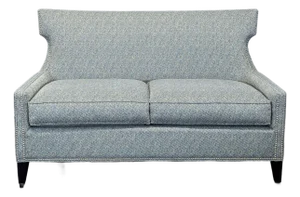 Thomasville Modern Grey Upholstered Loveseat With Nailhead Trim