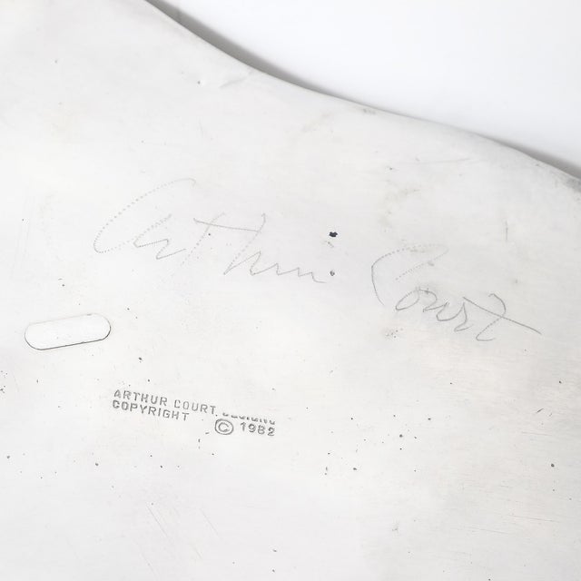 Mid-Century Aluminum & Brass Sculptural Boar Wine Cooler Signed Arthur Court For Sale - Image 13 of 14