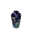 This vintage Chinese porcelain vase features a deep, vibrant cobalt blue glaze richly enlivened with a polychrome enamel...