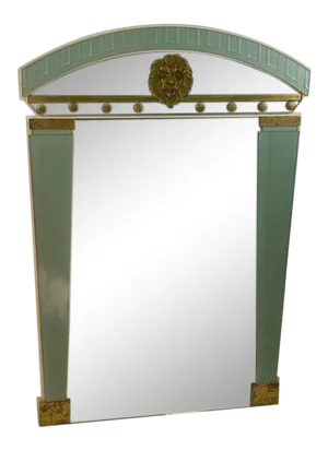 Art Deco Revival Lions Head and Column Mirror