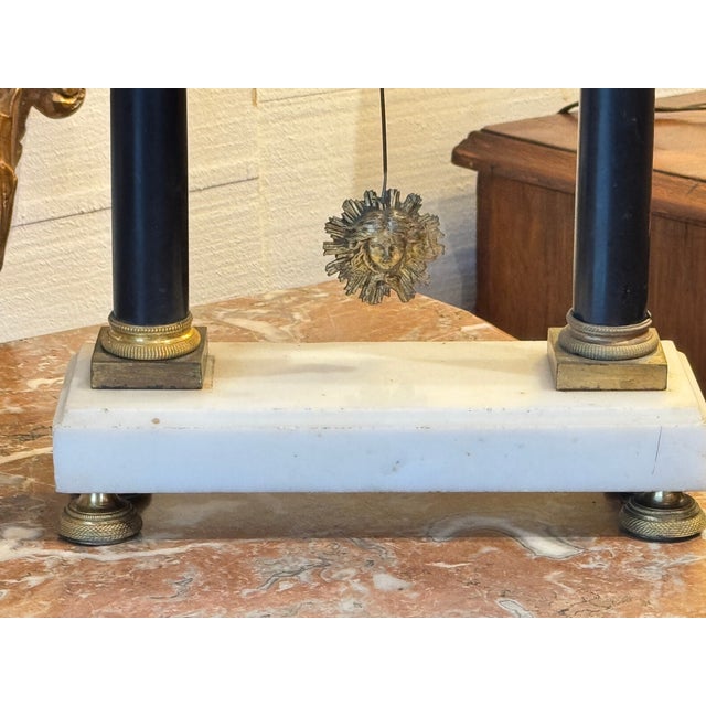 19th Century French Empire Style Mantel Clock With Ormolu Mounts For Sale - Image 6 of 9