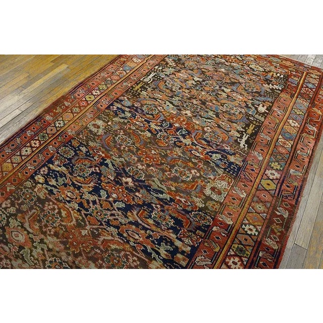 Traditional Appreciable Red Ruby Color Wiht Detail Rosette Geometric Pattern Antique Persian Kurdish Rug For Sale - Image 3 of 9