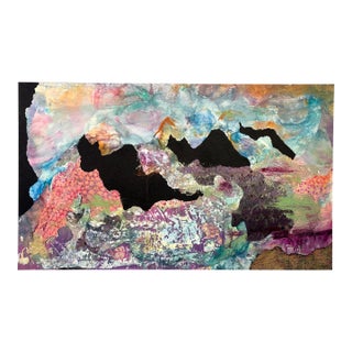 Abstract Mixed Media Collage Painting by CV Peterson For Sale