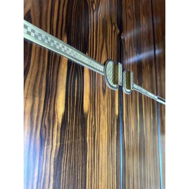 Macassar Ebony and Brass Wardrobe by Adalberto Caraceni for Modernindustria, 1970s For Sale - Image 4 of 18