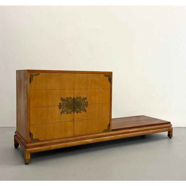 Mid 20th Century Vintage Wooden Platform Credenza For Sale - Image 5 of 7