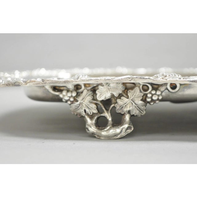 Antique English Victorian Silver Plated Grapevine Meat Cutlery Tray by Benedict For Sale - Image 11 of 13