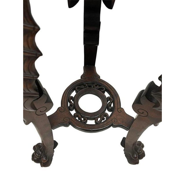 Asian Carved Plant Tables with Dragons, 1920, Set of 2 For Sale - Image 11 of 17