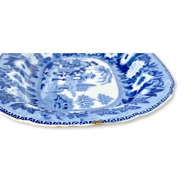 English Antique English Rogers Elephant Transferware Platter For Sale - Image 3 of 3