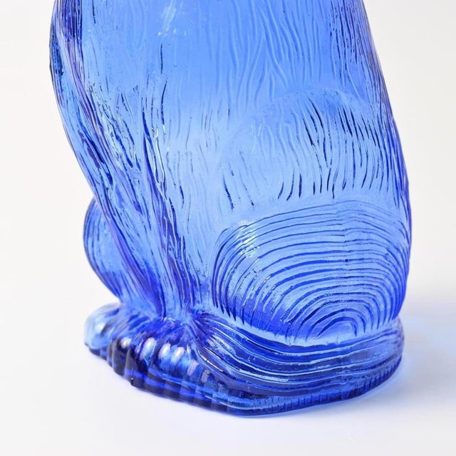 Dog-Shaped Carafe in Blue Glass from Empoli, 1960s For Sale - Image 13 of 15