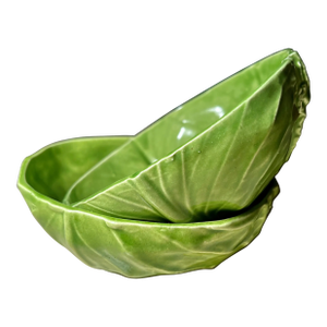 Handmade Cabbage Leaf Bowls-Barbara Eigen-Signed-a Pair