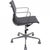 Charles Eames office chair model Ea-117, upholstered in black leather, and with chrome armrests and frame. The chair is...