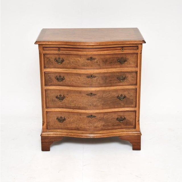 Antique Georgian Burr Walnut Chest of Drawers, 1930s For Sale - Image 11 of 11