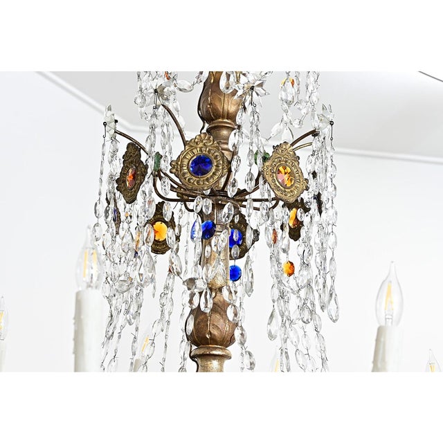 Italian 18th Century Massive Giltwood and Crystal Chandelier For Sale - Image 12 of 18