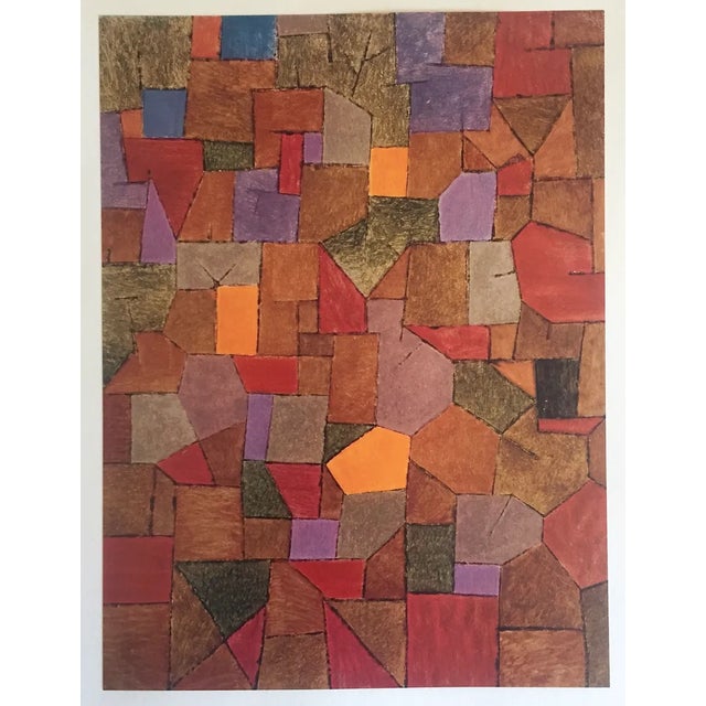 Burnt Orange Paul Klee Vintage 1967 Authentic Abstract Lithograph Print "Mountain Village Autumnal" 1943 For Sale - Image 8 of 8