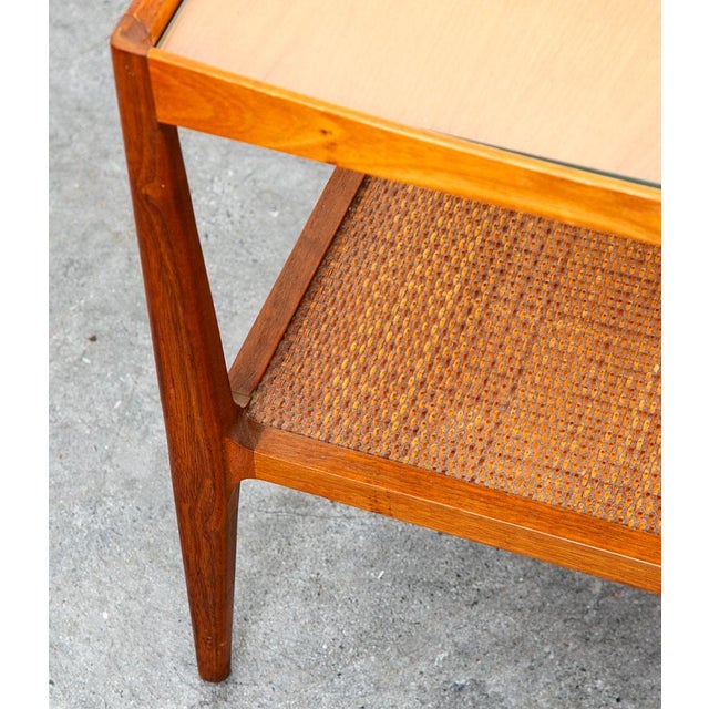 Mid Century Modern Side End Table Walnut Heritage Henredon Vintage MCM Rectangle For Sale - Image 11 of 12