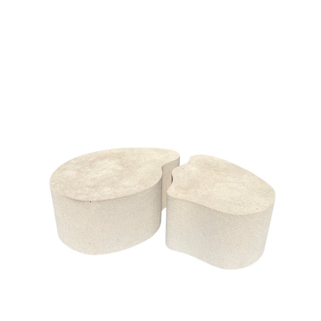 Modern Vintage Modern Designer Kidney Form Puzzle Coffee Table 2 Piece Set For Sale - Image 3 of 9