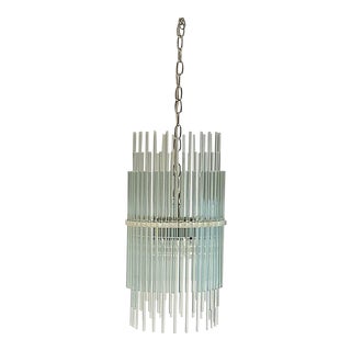 Mid 20th Century Attributed to Gaetano Sciolari Glass Rod Chandelier For Sale