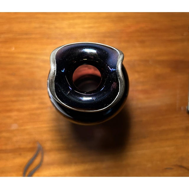 Iridescent Glass Soliflore Vase with Sterling Overlay For Sale - Image 9 of 16