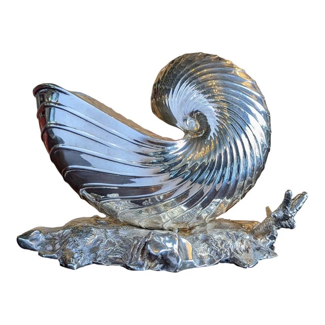 Antique English Silverplate Nautilus Spoon Warmer Hallmarked For Sale