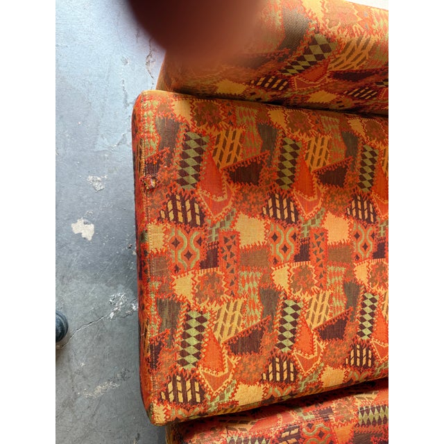 Mid-Century Modern Selig of Monroe Mid-Century Modern Geometric Pattern Pit Sofa For Sale - Image 3 of 12