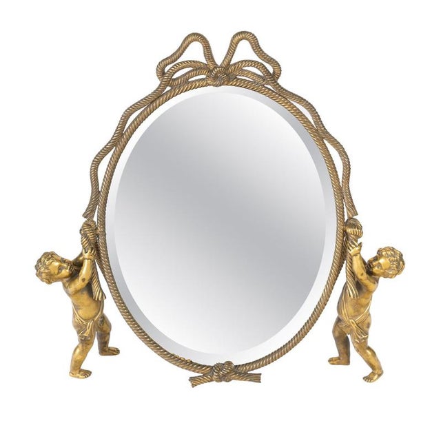 Gold 19th Century Gilded Bronze Freestanding Table Mirror For Sale - Image 8 of 8