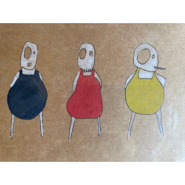 Bettina Gladisch, Figurative Caricatures: World Champions I to IV, 2006, Mixed Media on Paper, Framed, Set of 4 For Sale - Image 13 of 15