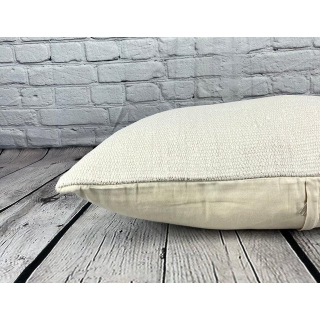 16 x 24 Hemp Pillow Turkish Cushion Natural White Pillow Cushion Cover For Sale - Image 4 of 4